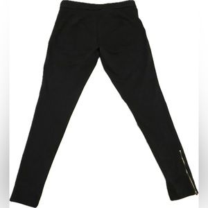 BANANA REPUBLIC Leggings Pants Ponte Knit Zip Ankle Side Zipper Black Medium